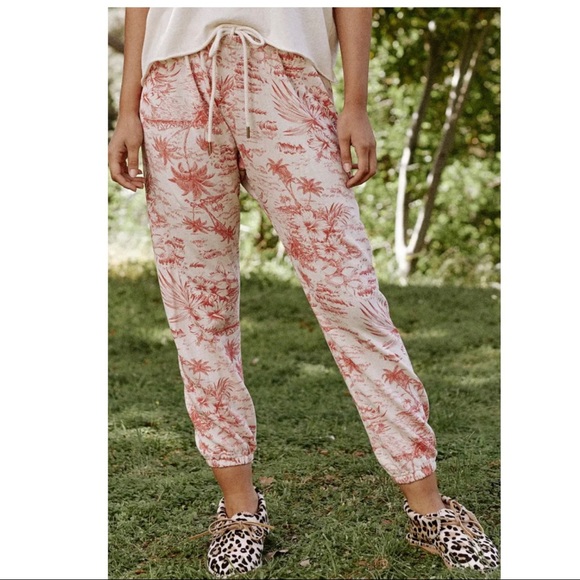THE GREAT. Pants - The Great. The Stadium Palm Print Crop Sweatpants